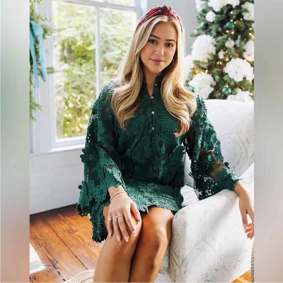 New J. Marie Seraphina 3D Floral Lace Shift Dress size Small - Picture 3 of 14